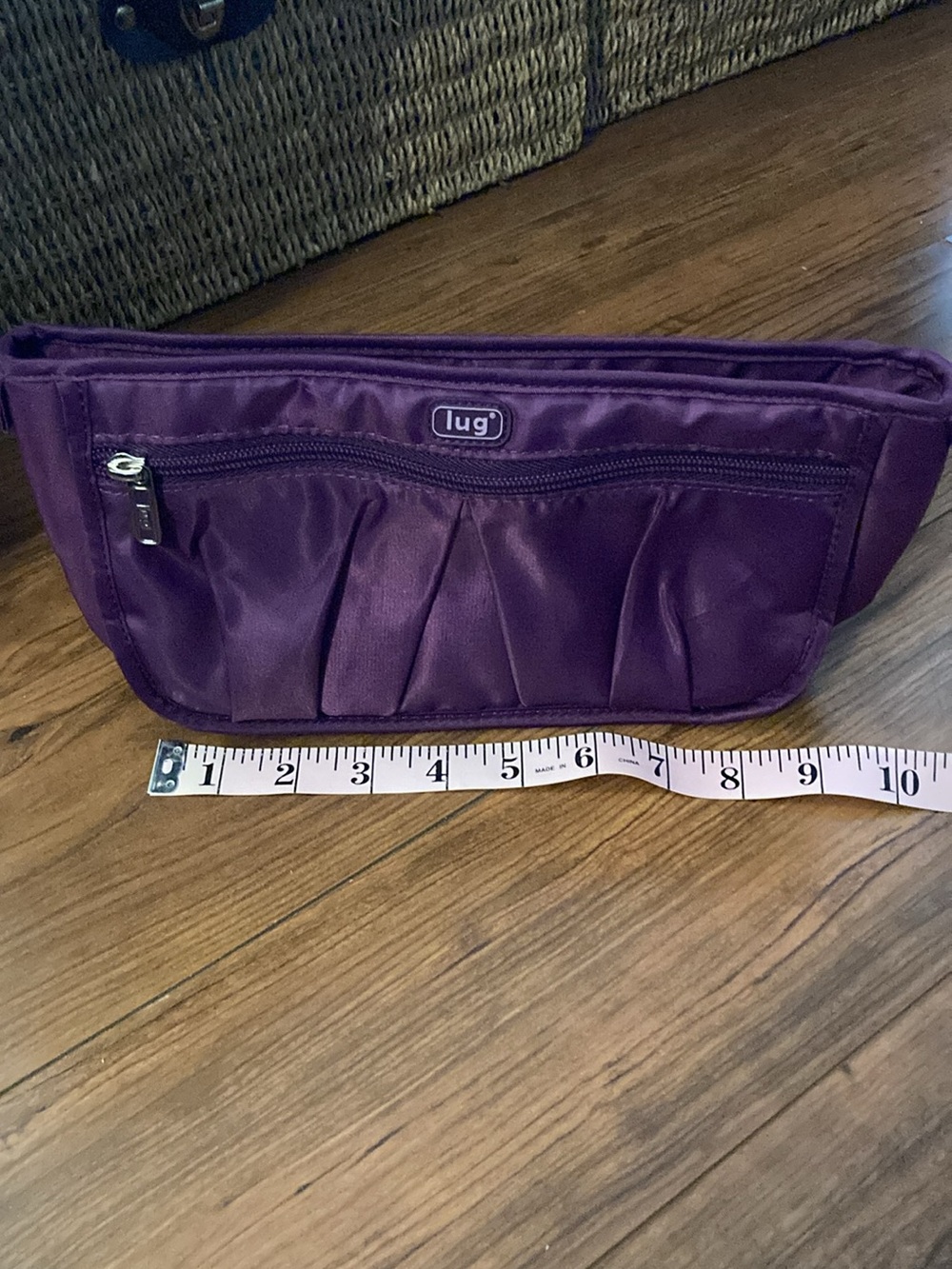 lug Purple Nylon Pleated Cosmetic Pouch